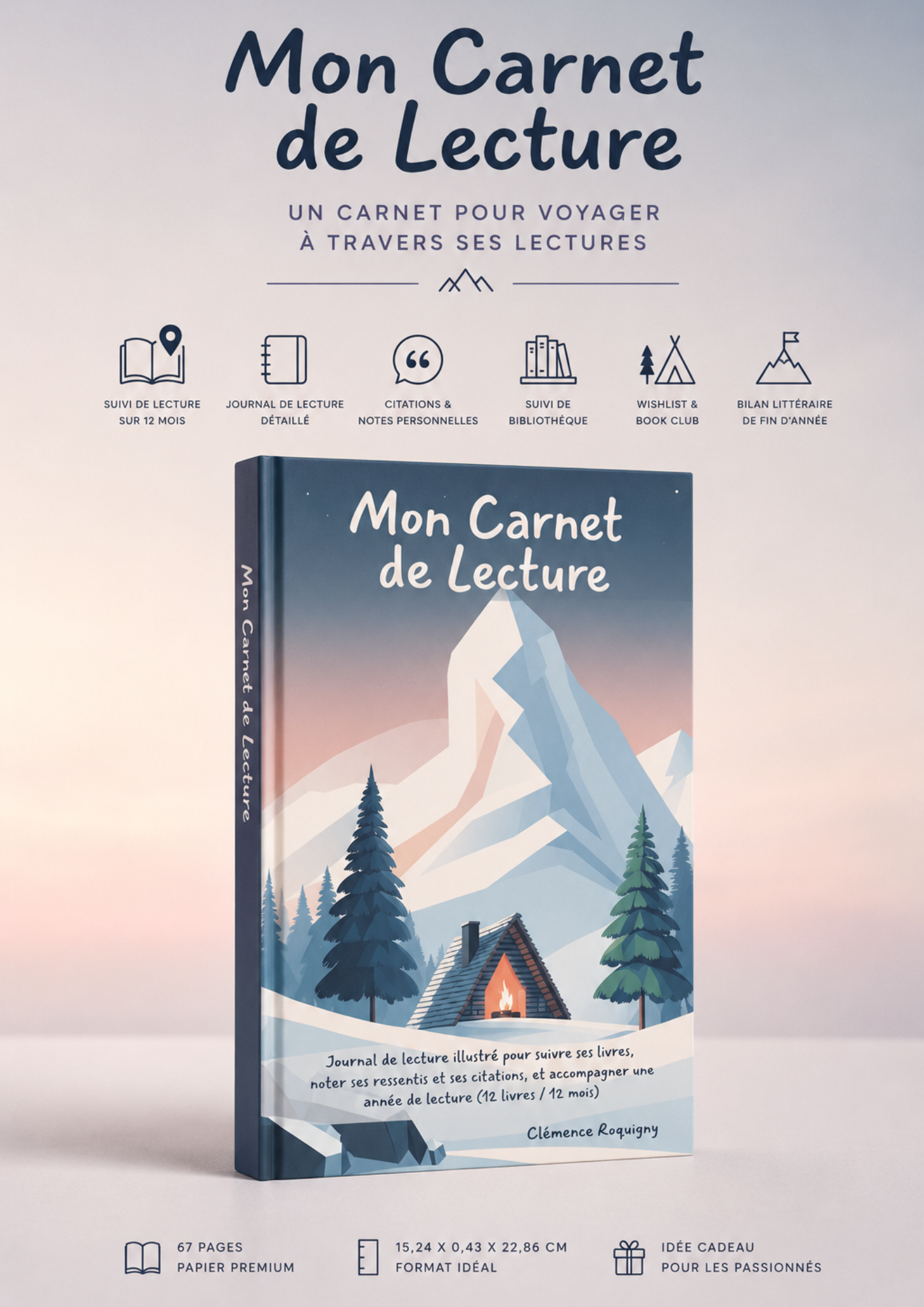 Mon Carnet de Lecture — livre alpin illustré par Clem Altitude Studio