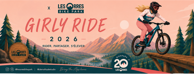 Bannière Girly Ride 2026 pour Les Orres Bike Park